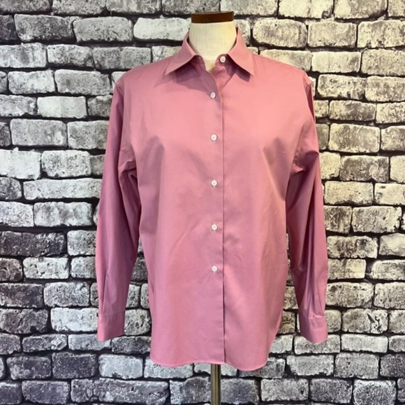 Talbots Tops - Talbots Pink Wrinkle Resistant Long Sleeve Button Down Blouse Size 10